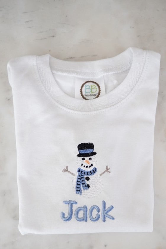 Snowman Long Sleeve T-Shirt in White - Small