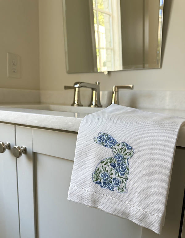 Floral Bunny Hand Towel