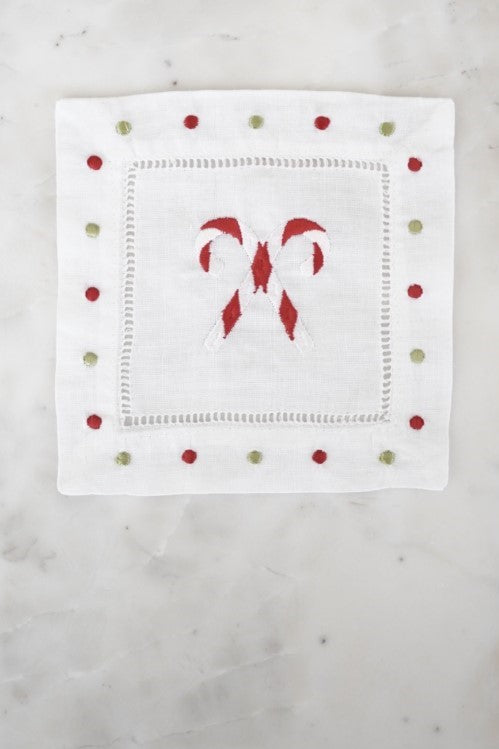 Candy Cane cocktail napkins - Set of 4