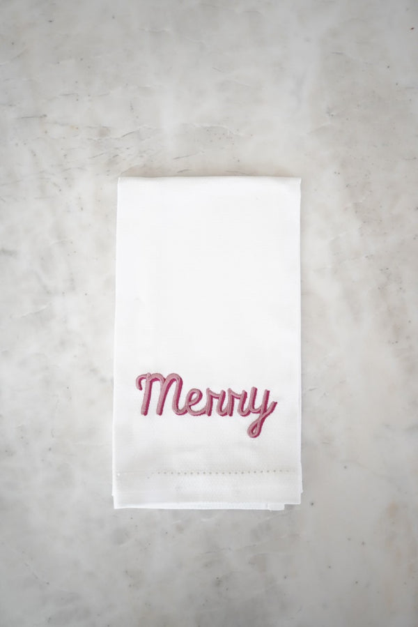 Classic 'Merry' Holiday Hand Towel