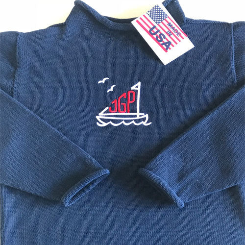 Long Sleeve Rollneck Sweater - Navy Blue
